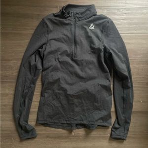 REEBOK LONG SLEEVE CHARCOAL BLACK WORKOUT JOGGING TOP XS